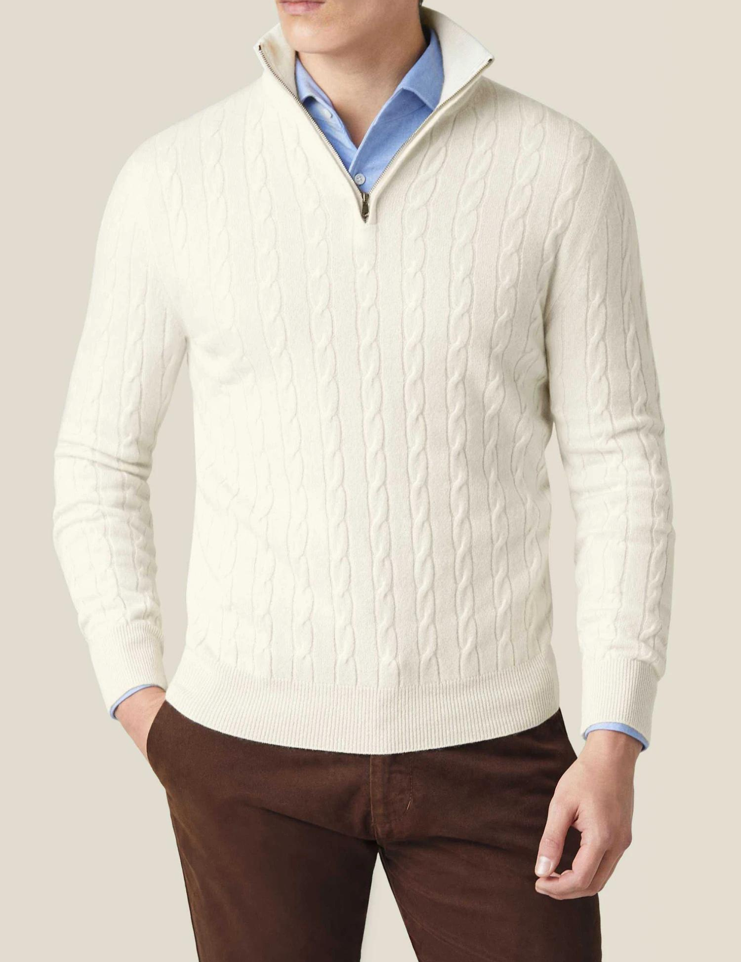 Zephyr - Maglione a trecce con zip