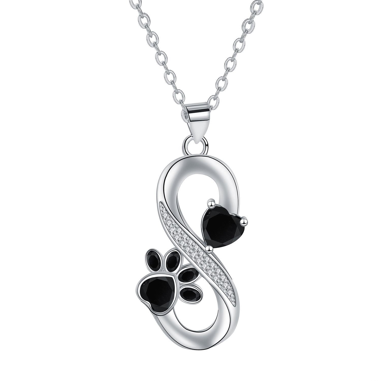 Collana con simbolo infinito Cuori Impronta di zampa
