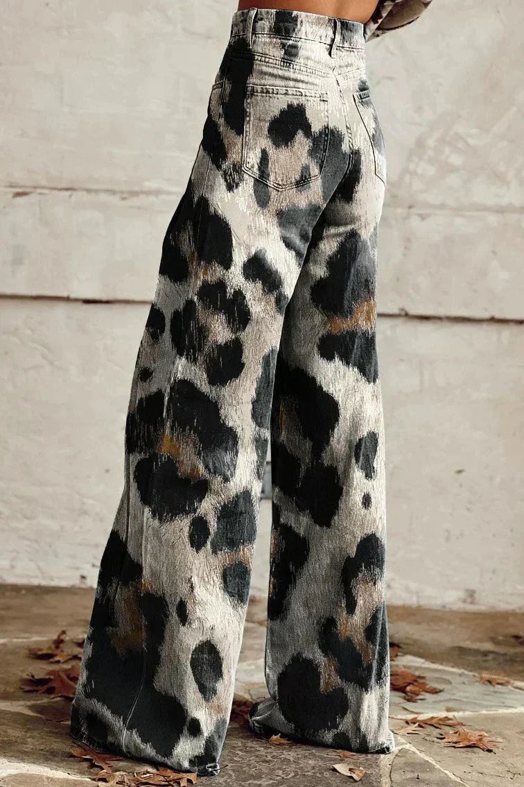 Stampa leopardata - Pantaloni boho eleganti