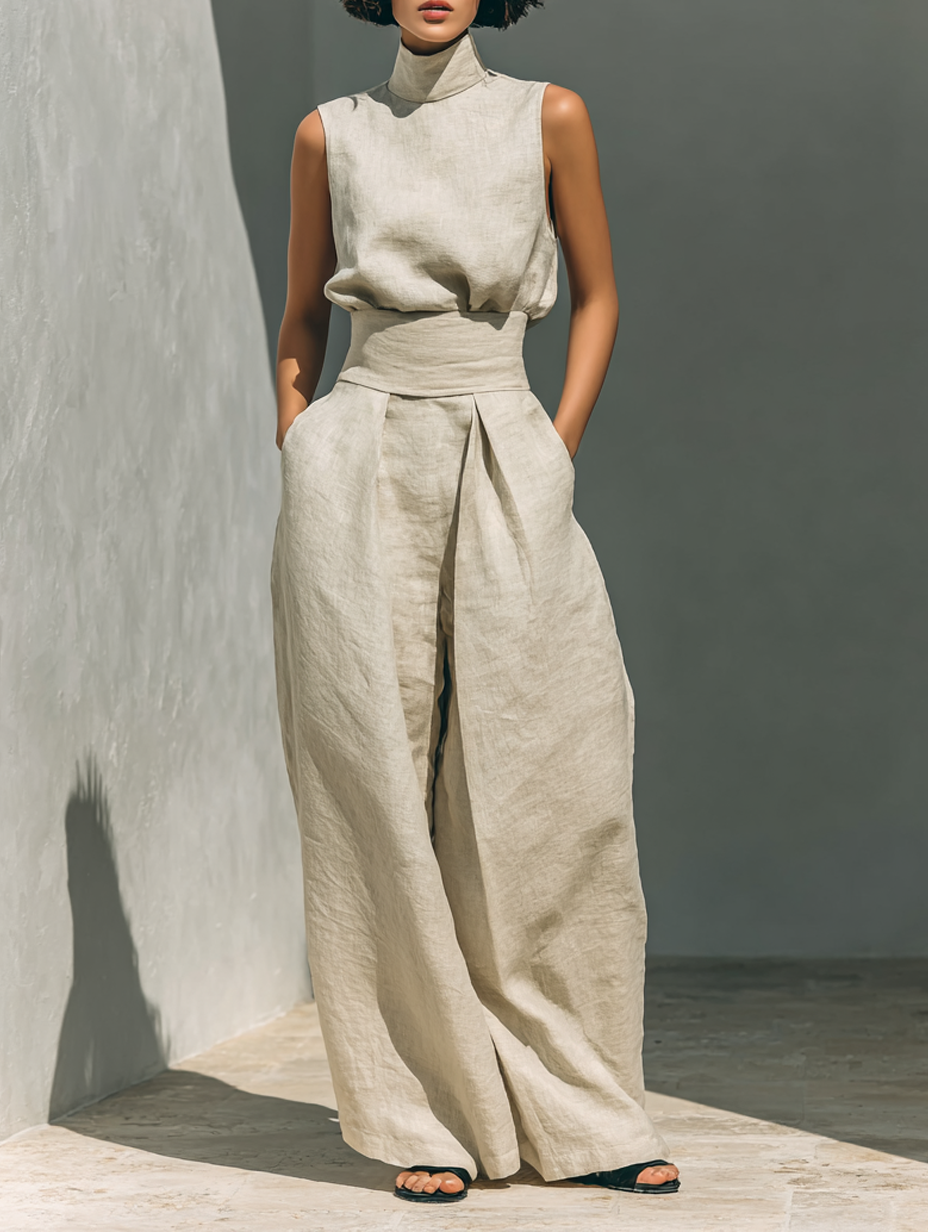 Chiara™ | Completo Minimal in Cotone e Lino