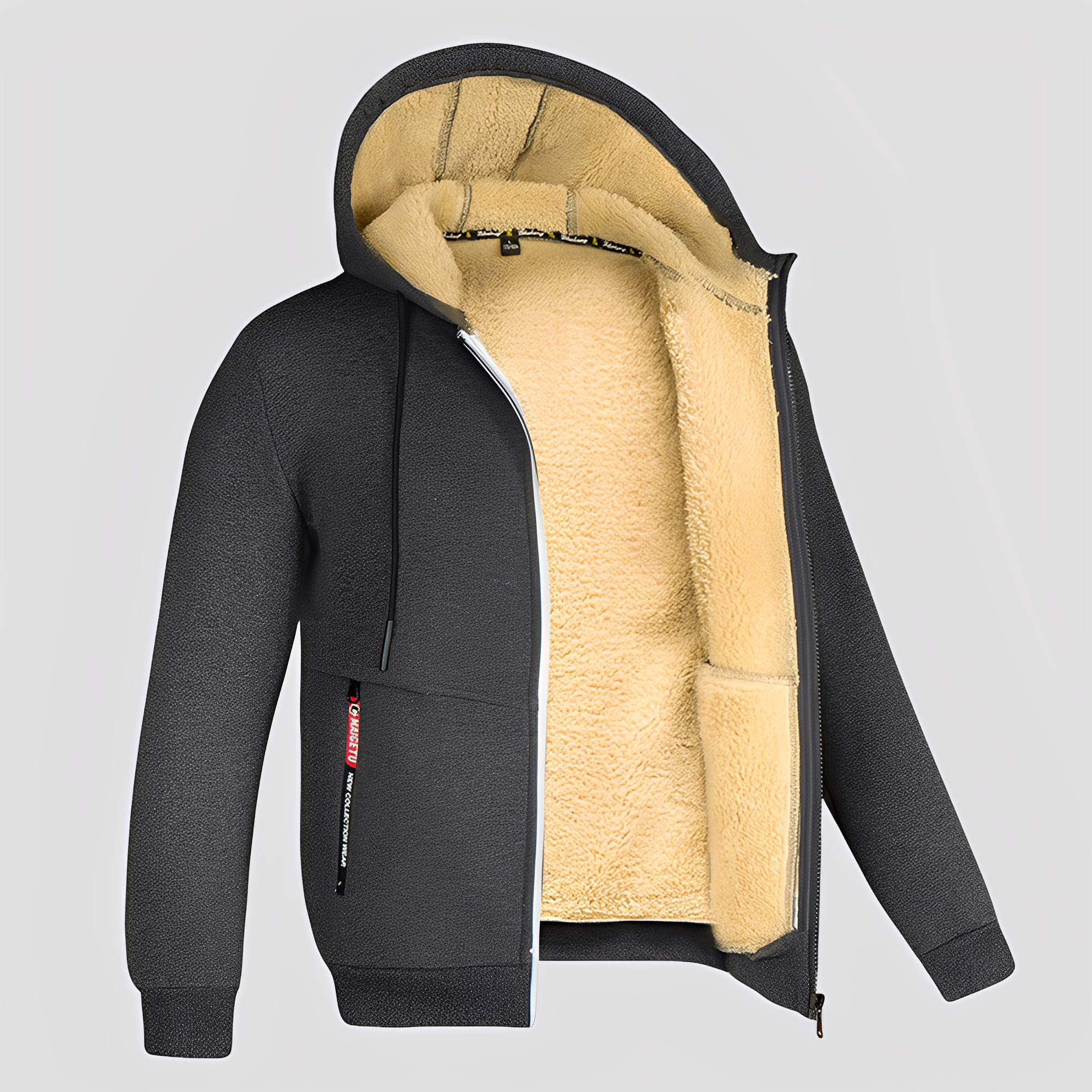 Waldo - Semplice, con fodera in pile felpa con cappuccio per uomo