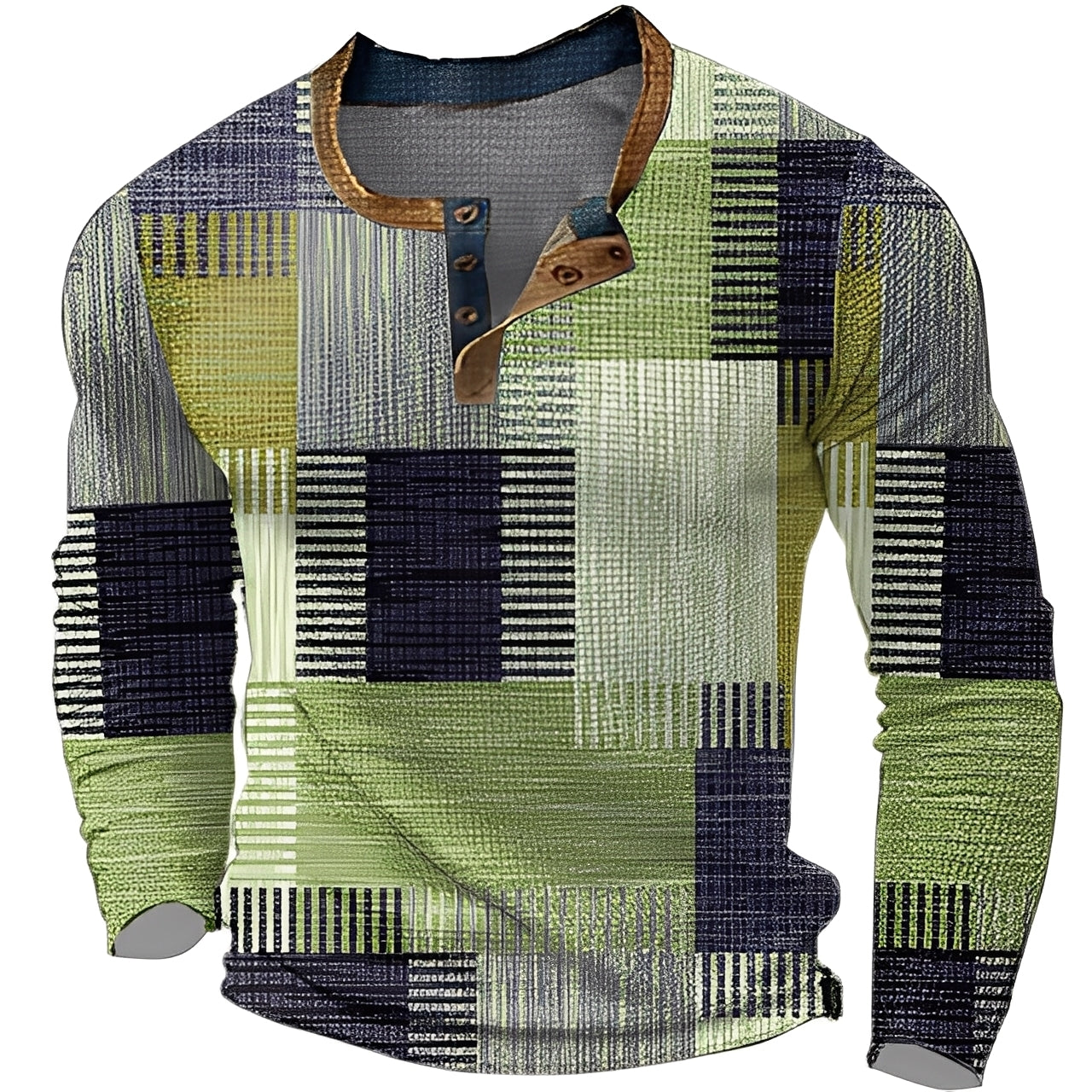 Brennan - Camicia casual stampata a maniche lunghe per uomo