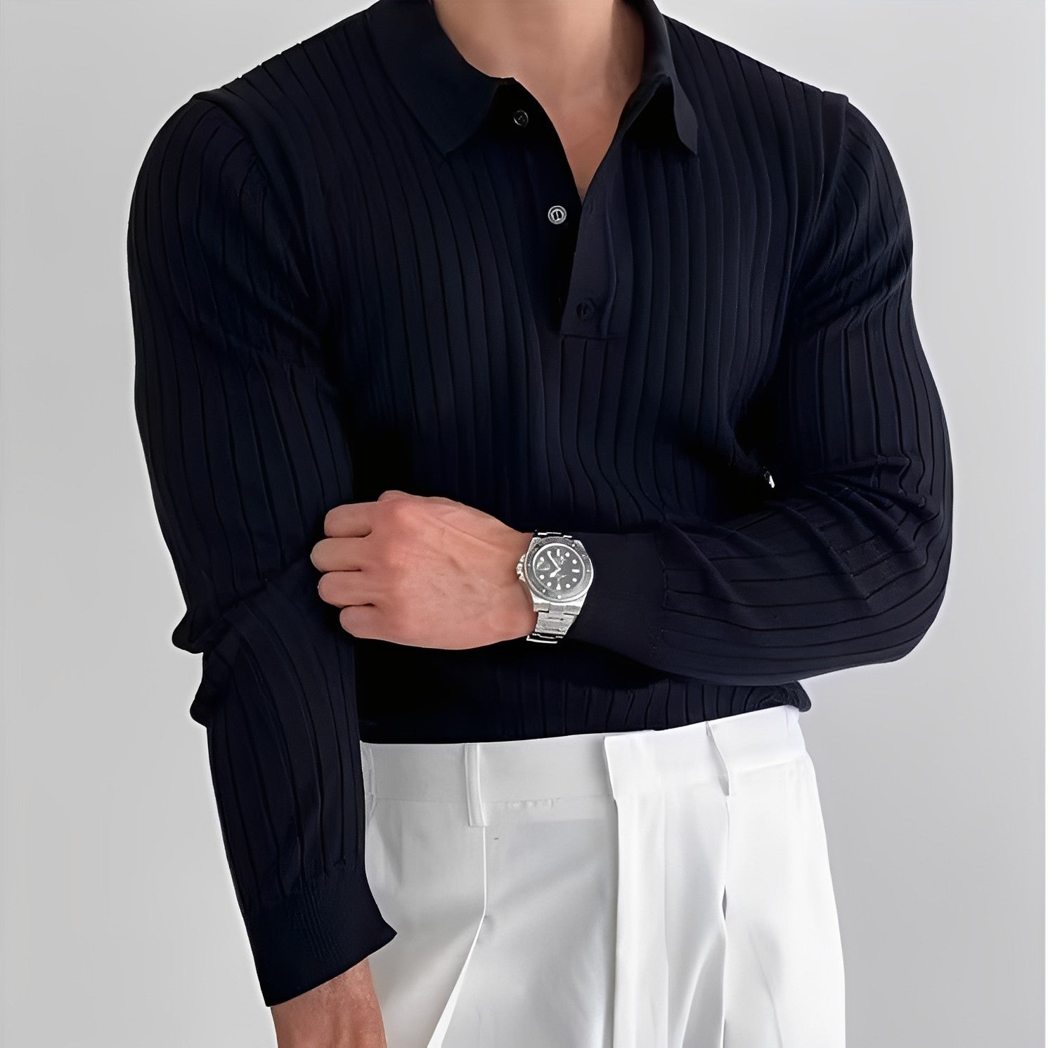 Raphael - Camicia a maniche lunghe con colletto a revers per uomo