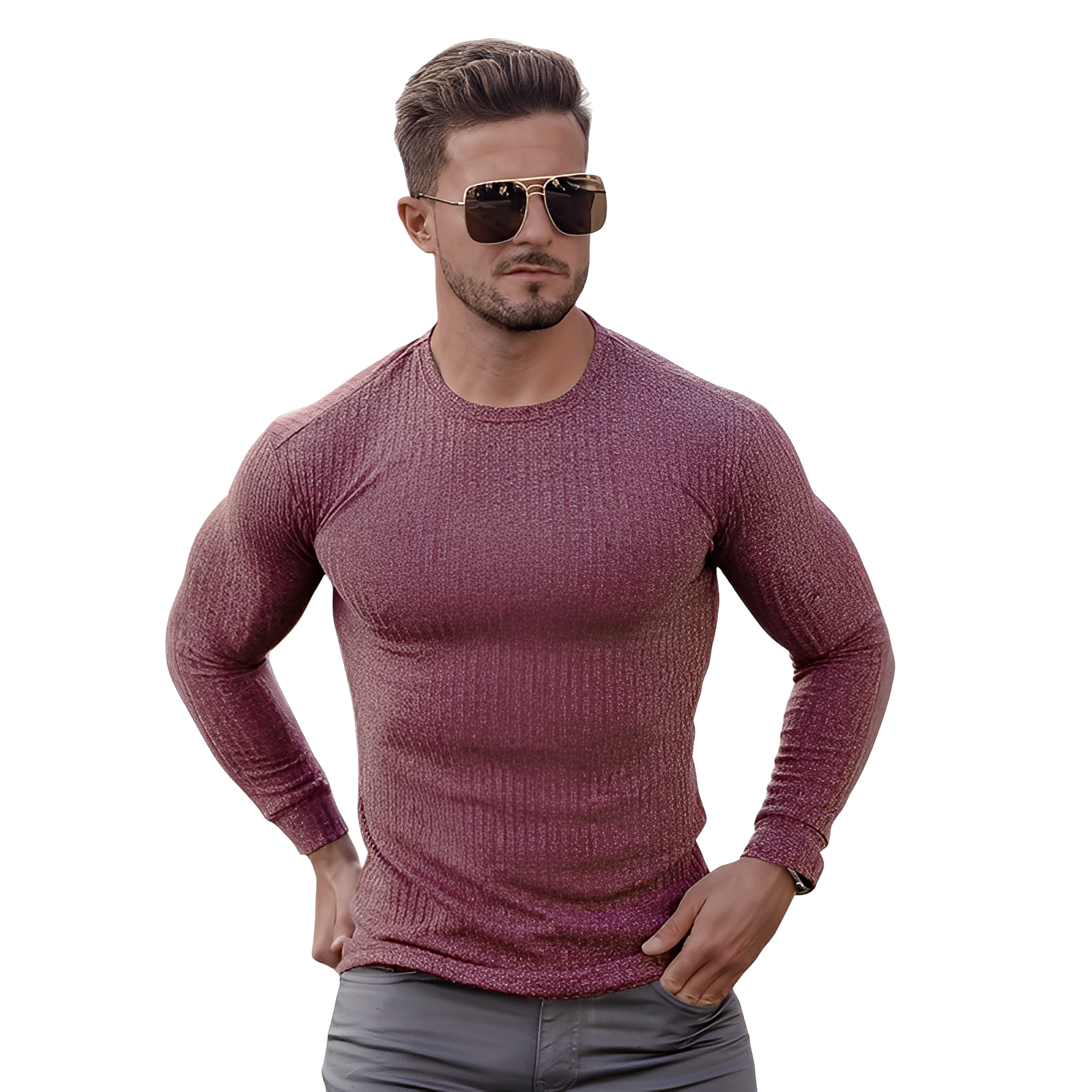Wynne - Semplice maglione aderente per uomo