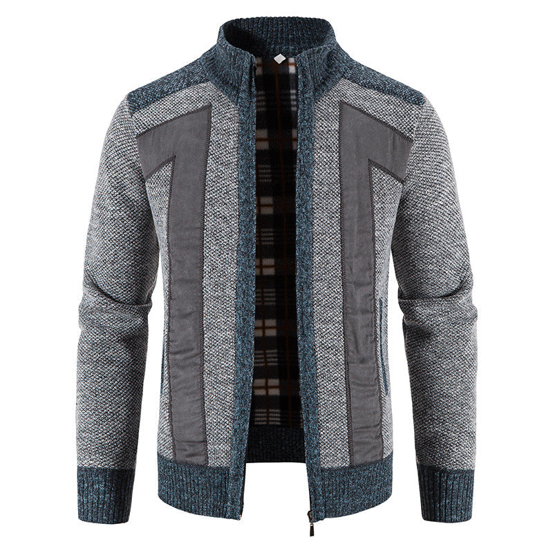 Domenic - Giacca in pelliccia casual con zip per uomini