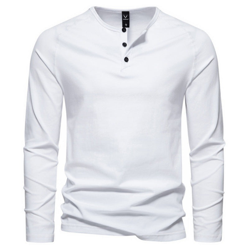 Malcom - Camicia casual semplice a maniche lunghe per uomo