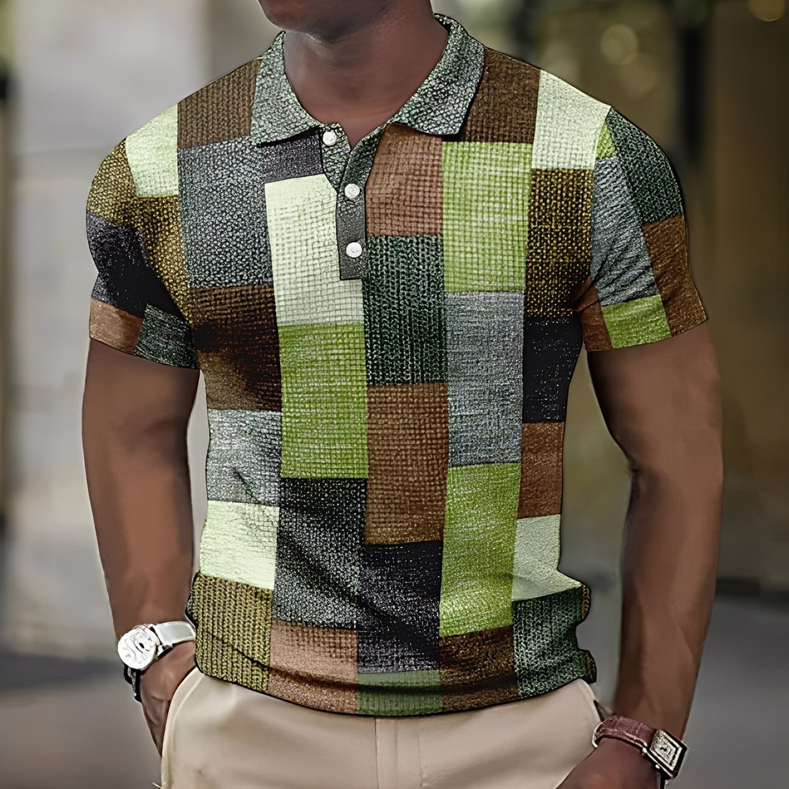 Reginald - Elegante polo multicolore per uomo