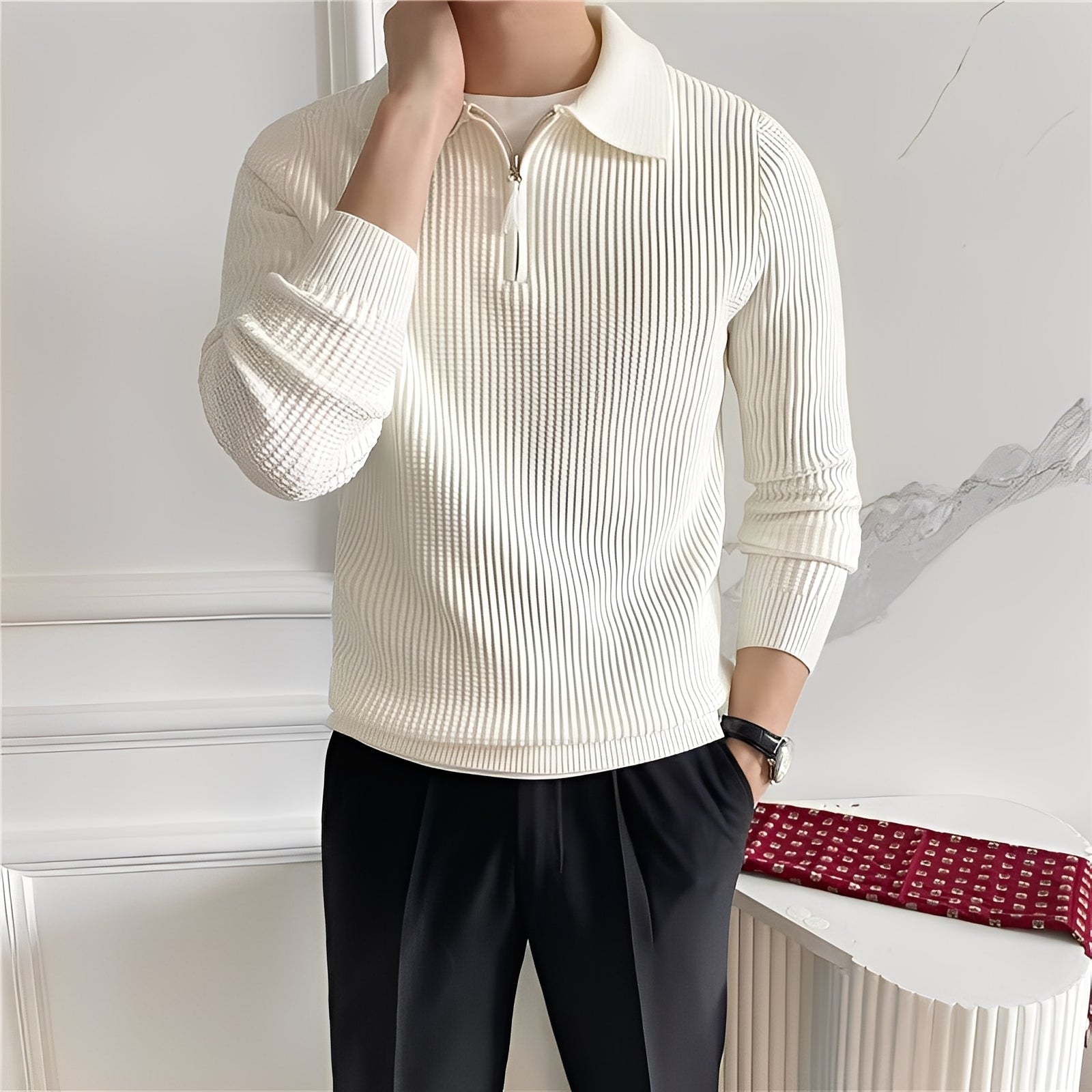 Justin - Elegante maglione con cerniera per uomo