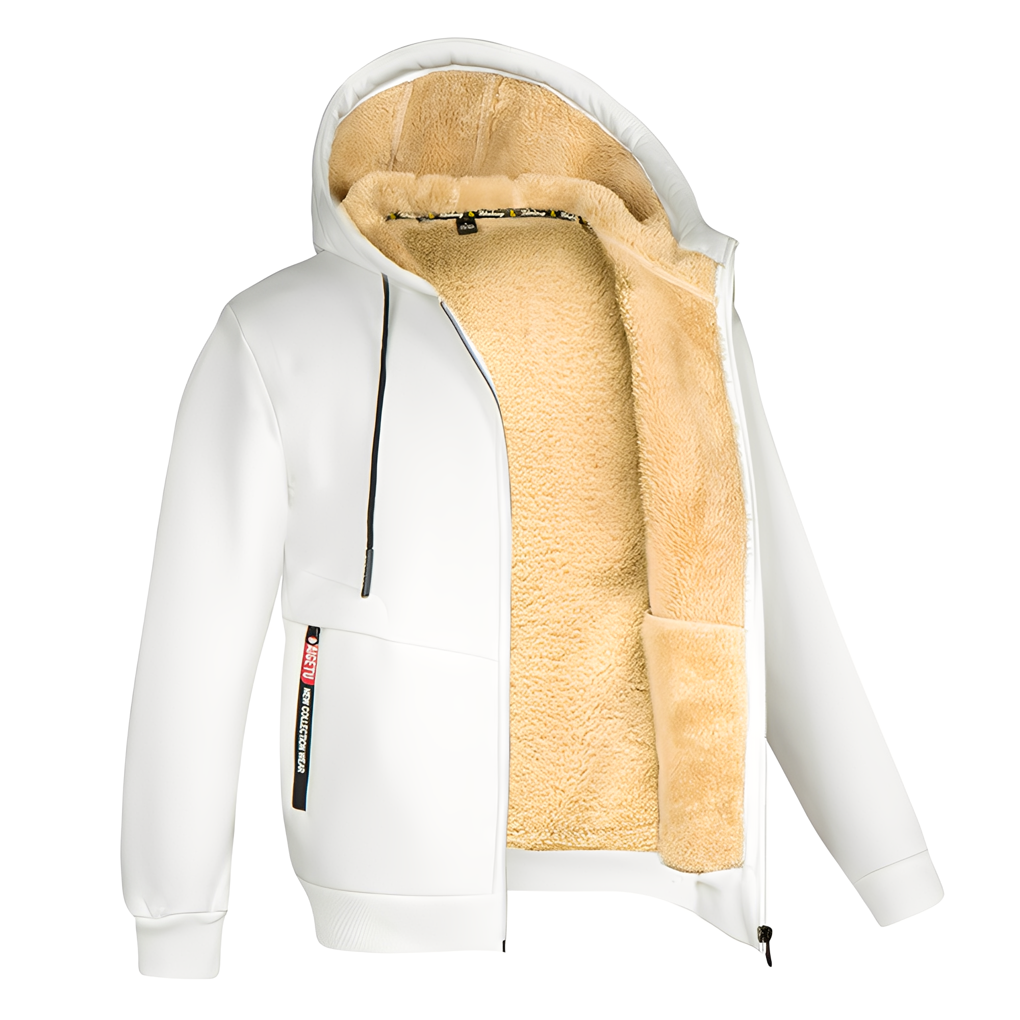 Davin - Giacca in pile casual con cappuccio per uomini