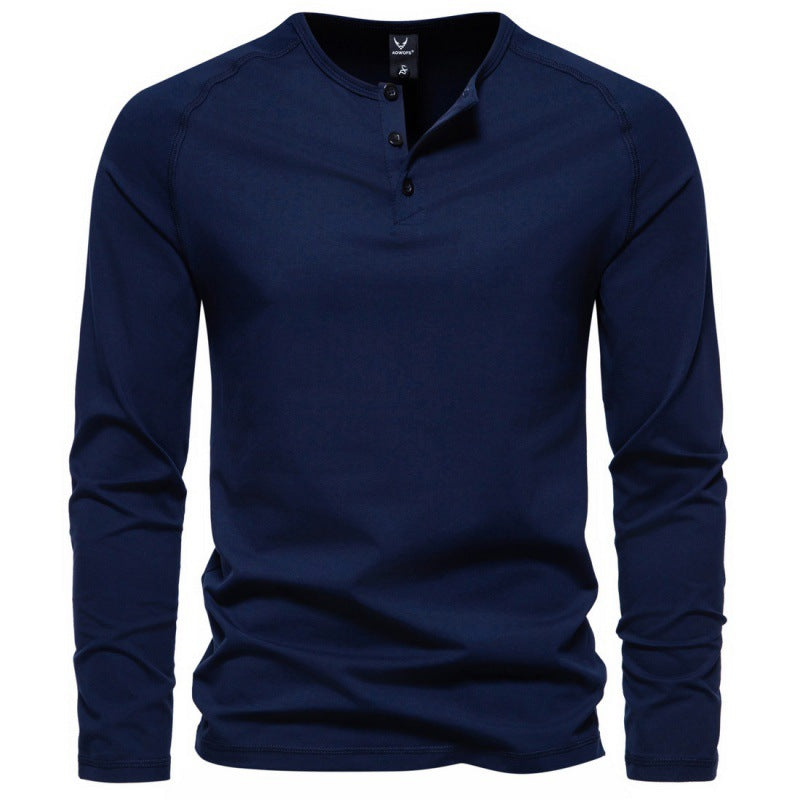 Malcom - Camicia casual semplice a maniche lunghe per uomo