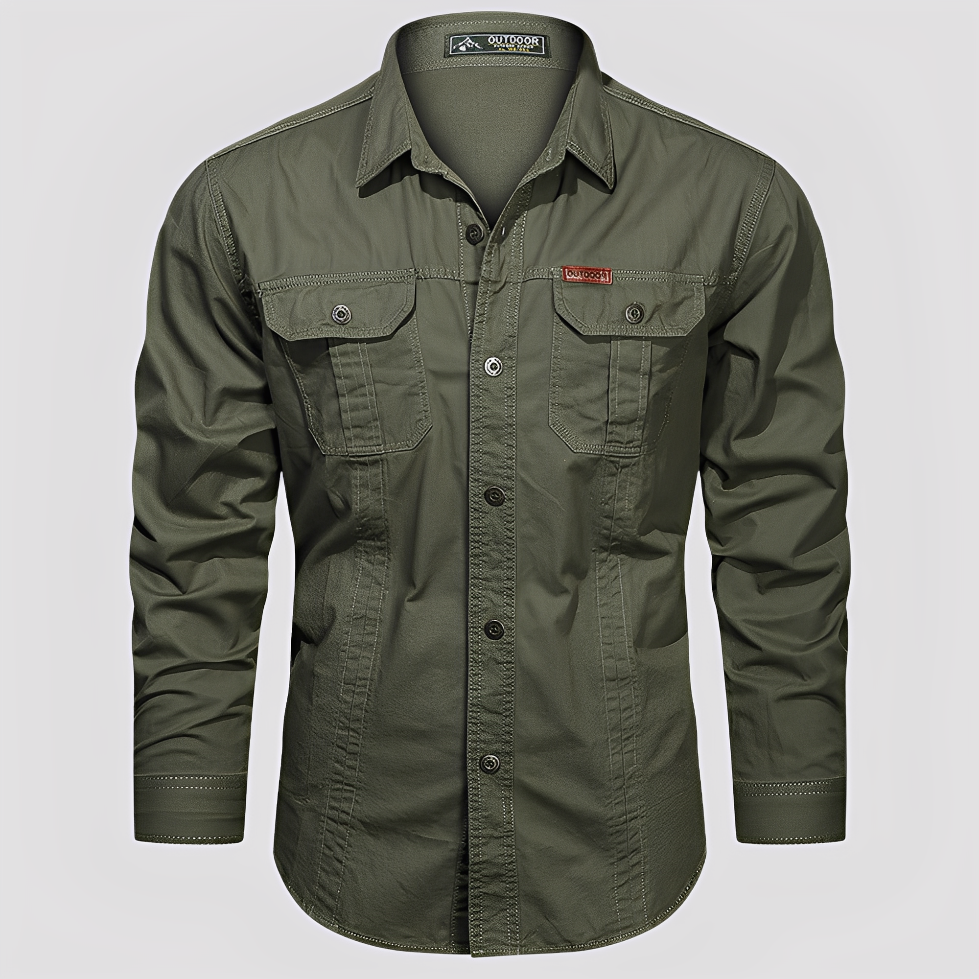 Ranulph - Camicia Cargo a Maniche Lunghe Casual per Uomo