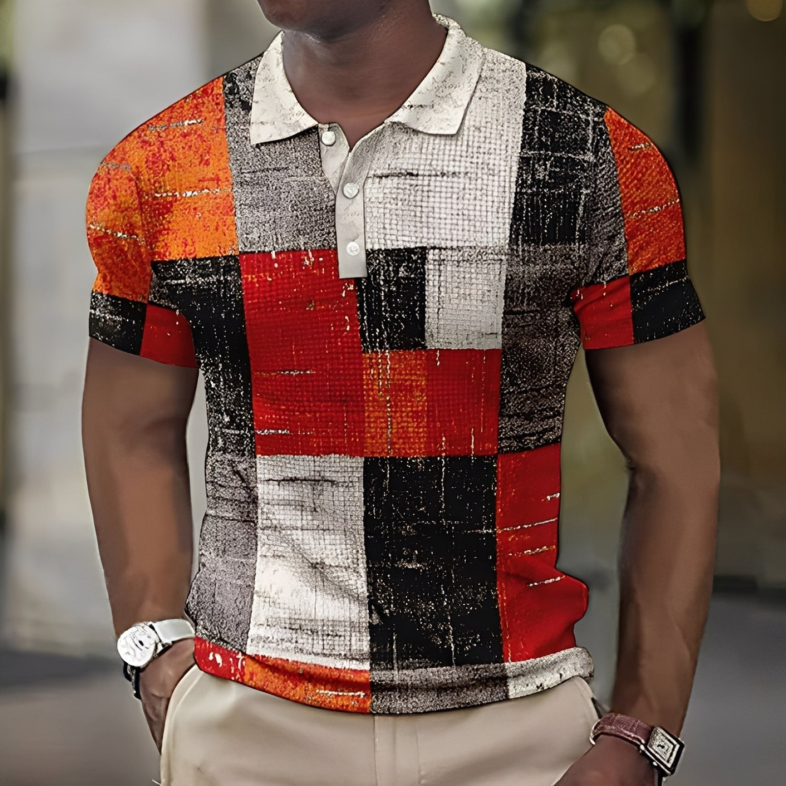 Reginald - Elegante polo multicolore per uomo