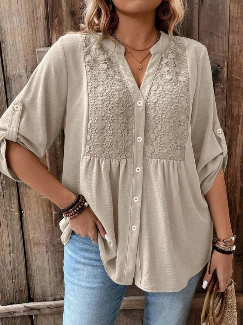 Noor™ | Blusa con scollo a V e bottoni frontali