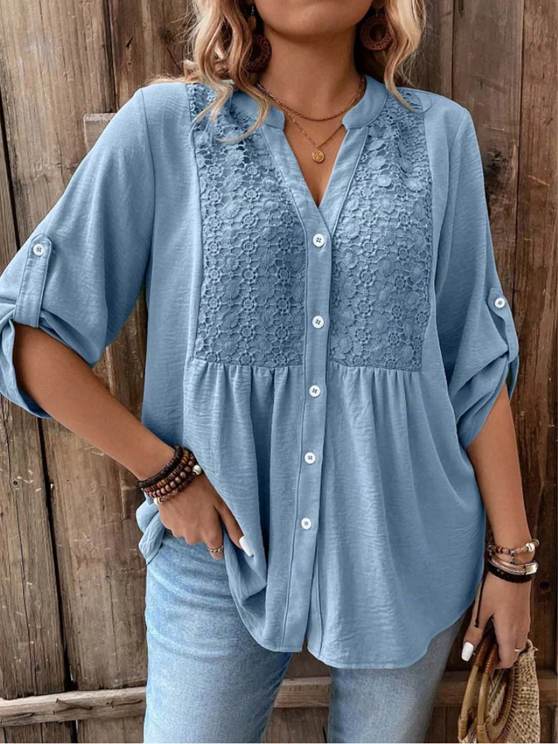 Noor™ | Blusa con scollo a V e bottoni frontali