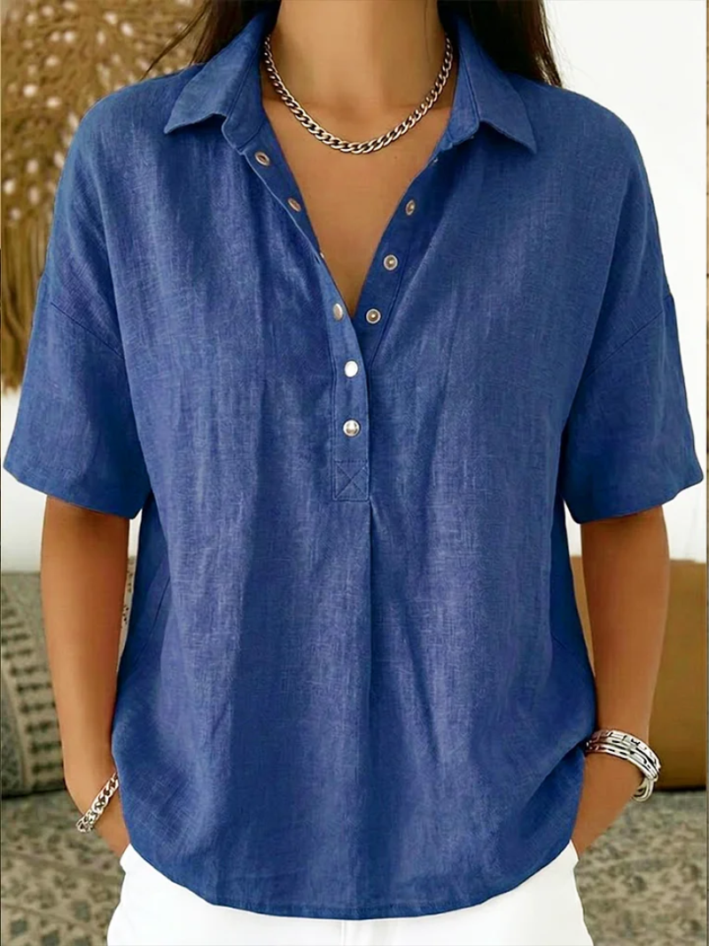 Chiara™ | Blusa con Colletto e Dettagli Bottoni