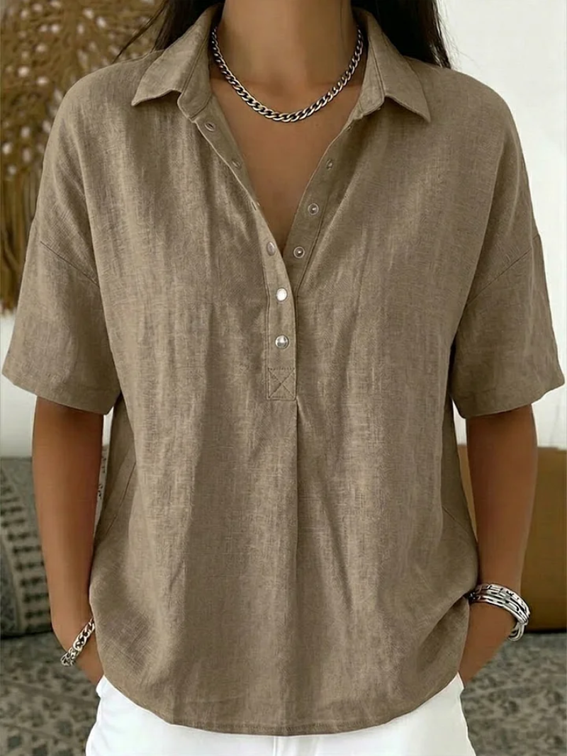Chiara™ | Blusa con Colletto e Dettagli Bottoni