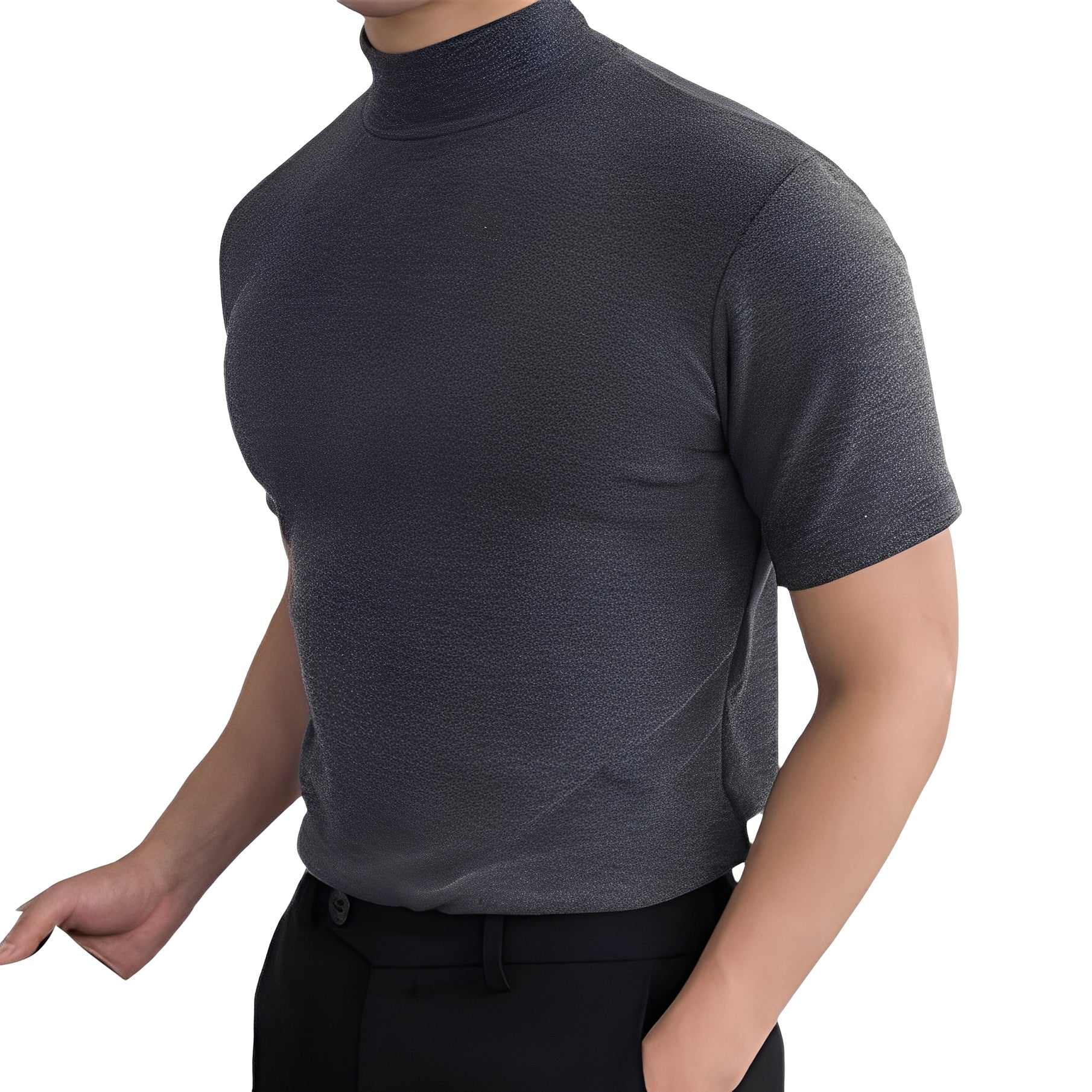 Terence - Camicia casual slim fit con collo alto per uomo