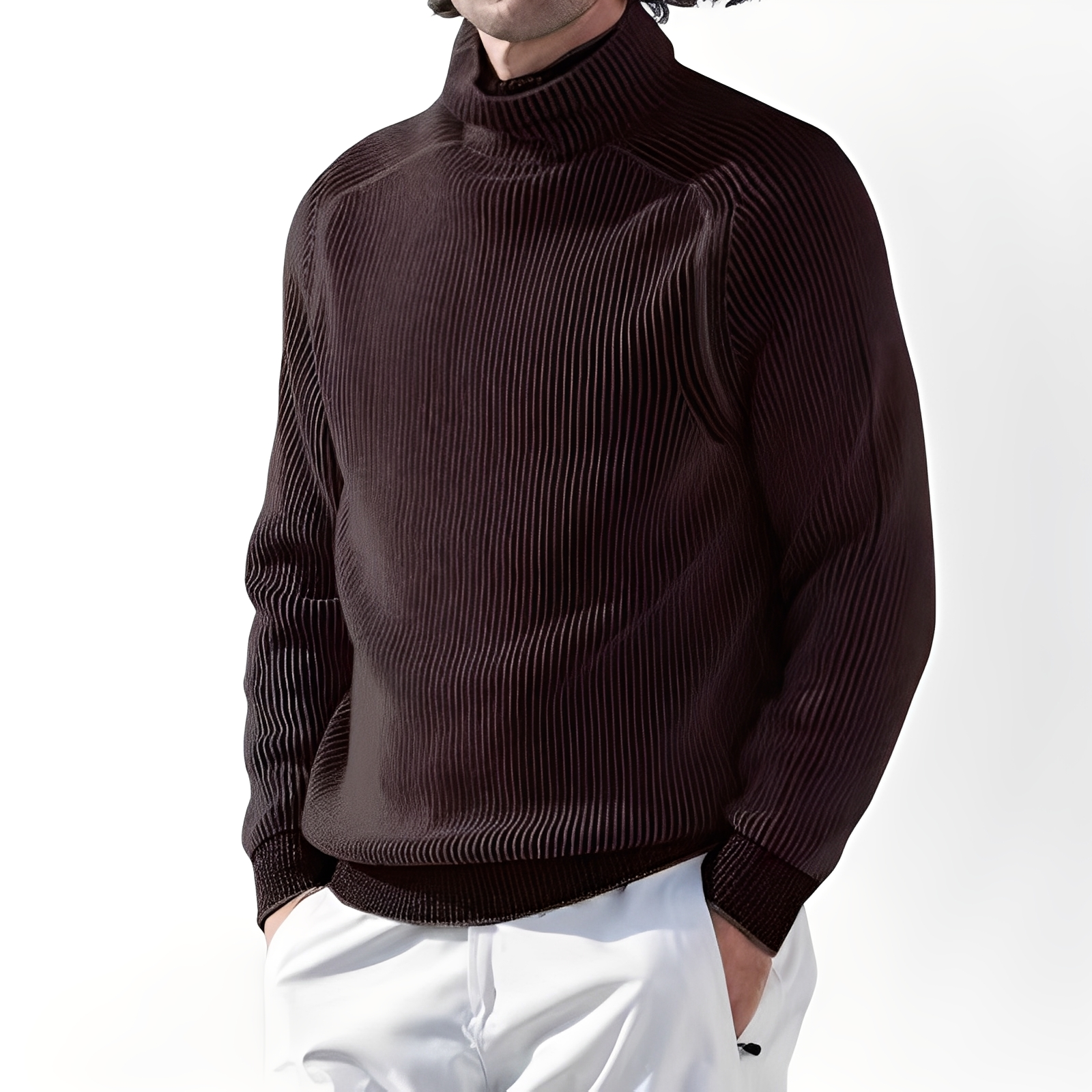 Jarrett - Maglione in cashmere casual con collo alto per uomo