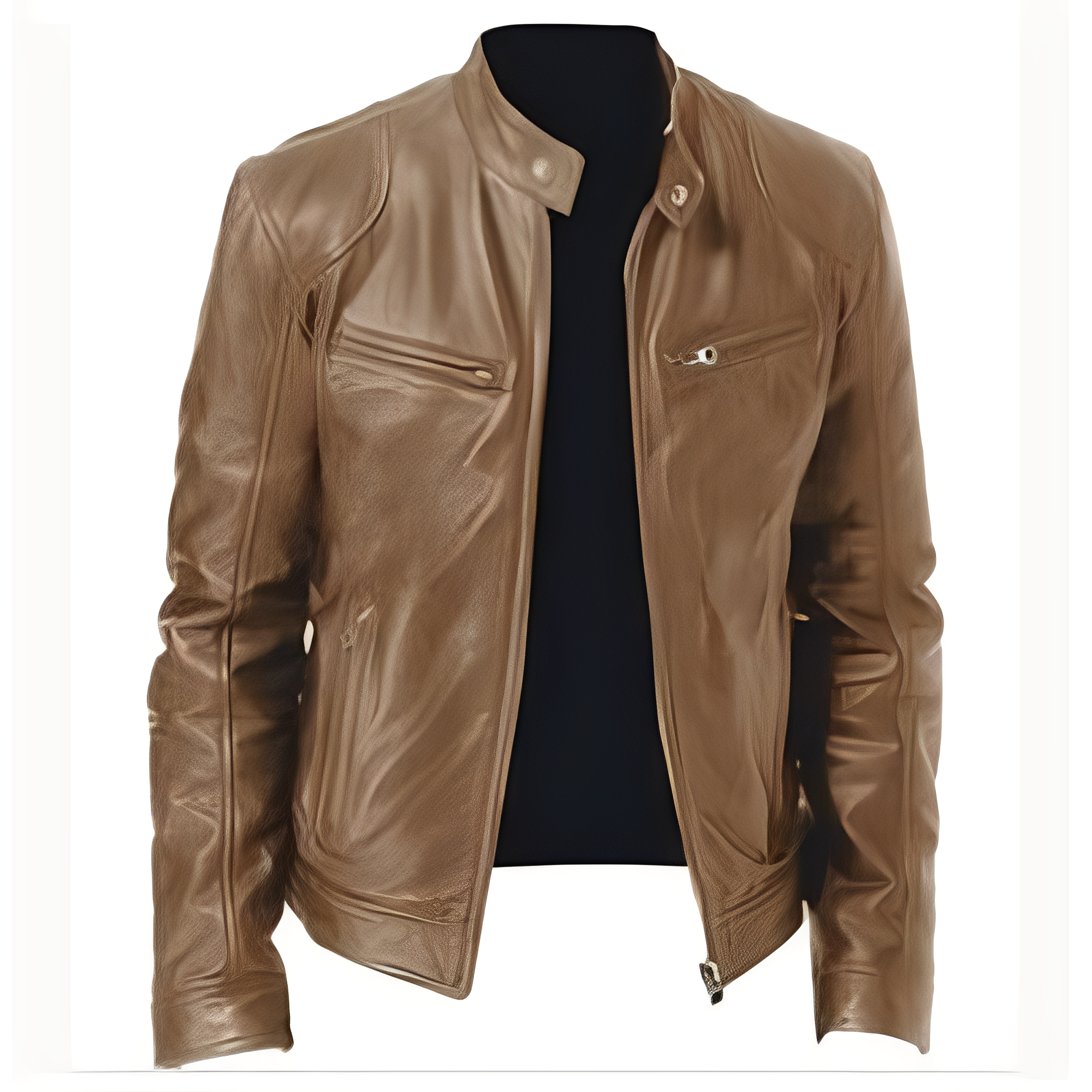 Jaron - Giacca in pelle PU casual per uomini
