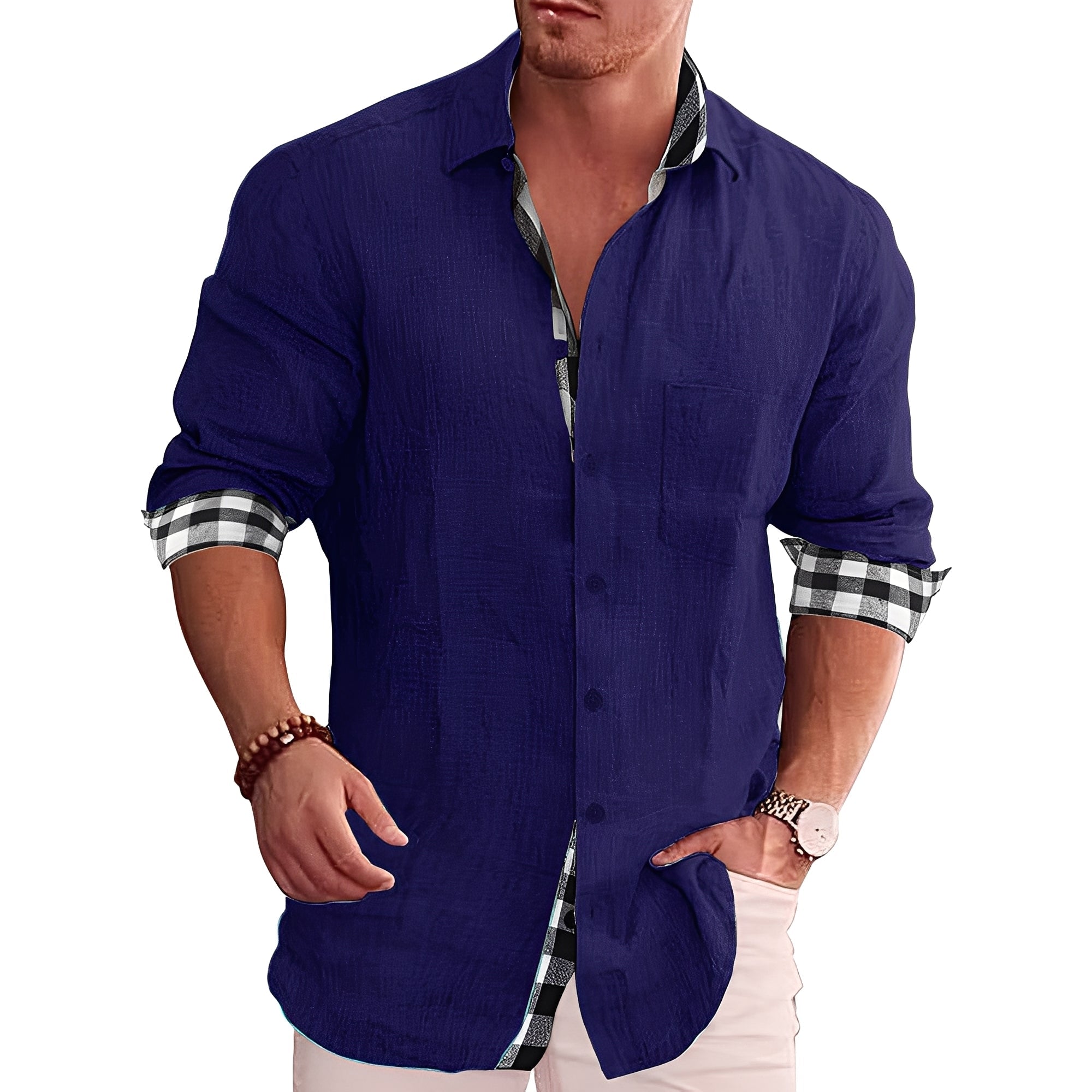 Ronald - Camicia casual a quadri per uomo