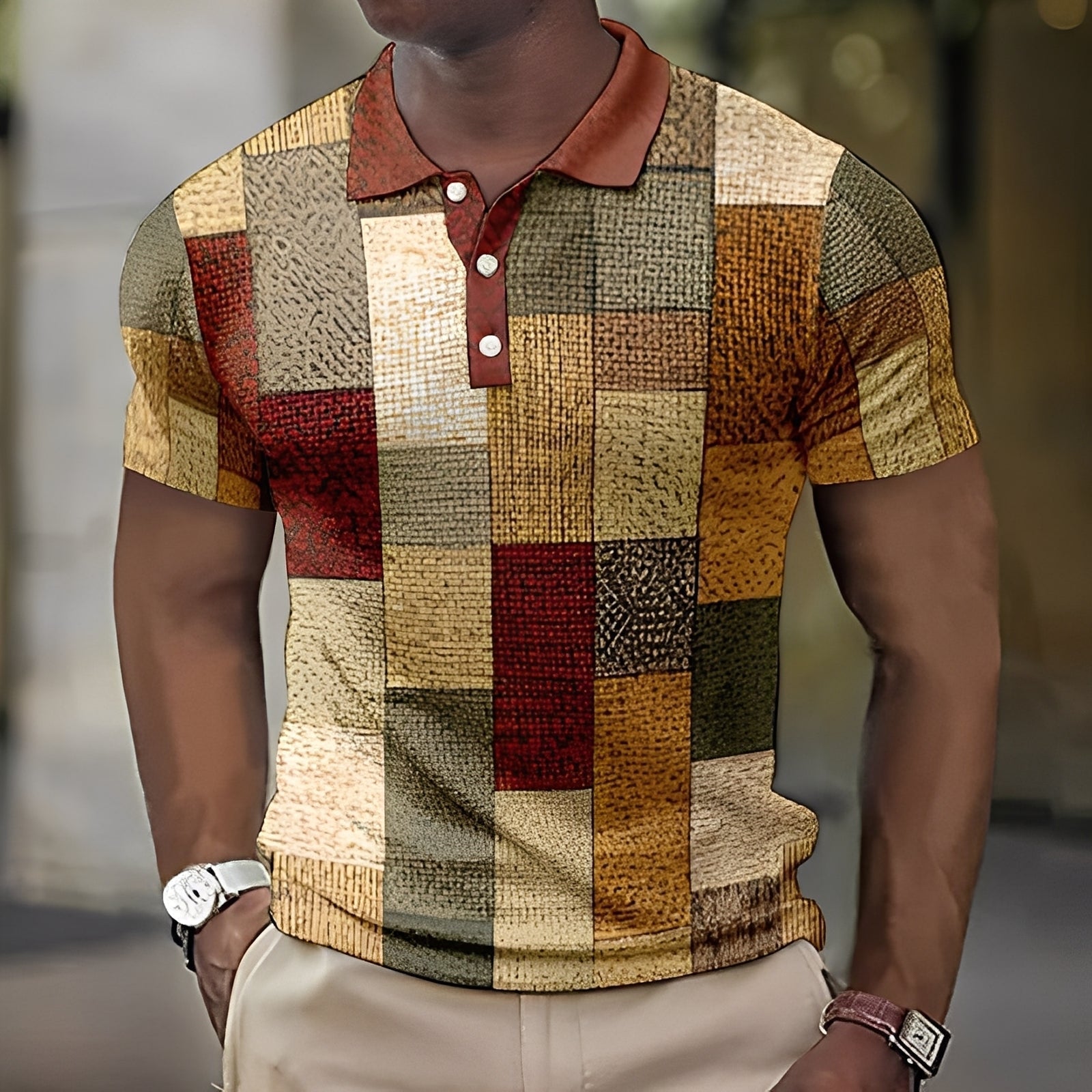 Reginald - Elegante polo multicolore per uomo