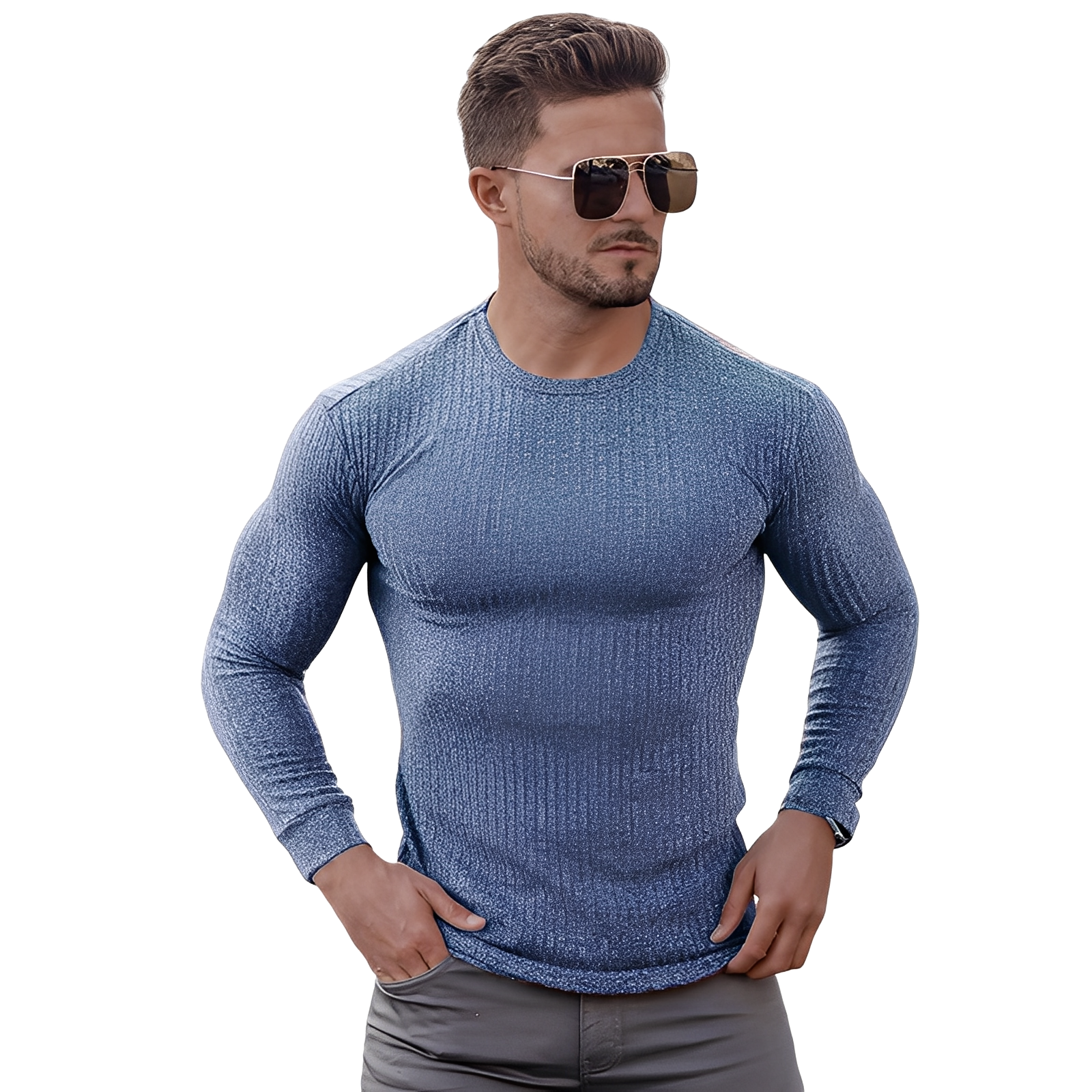 Wynne - Semplice maglione aderente per uomo