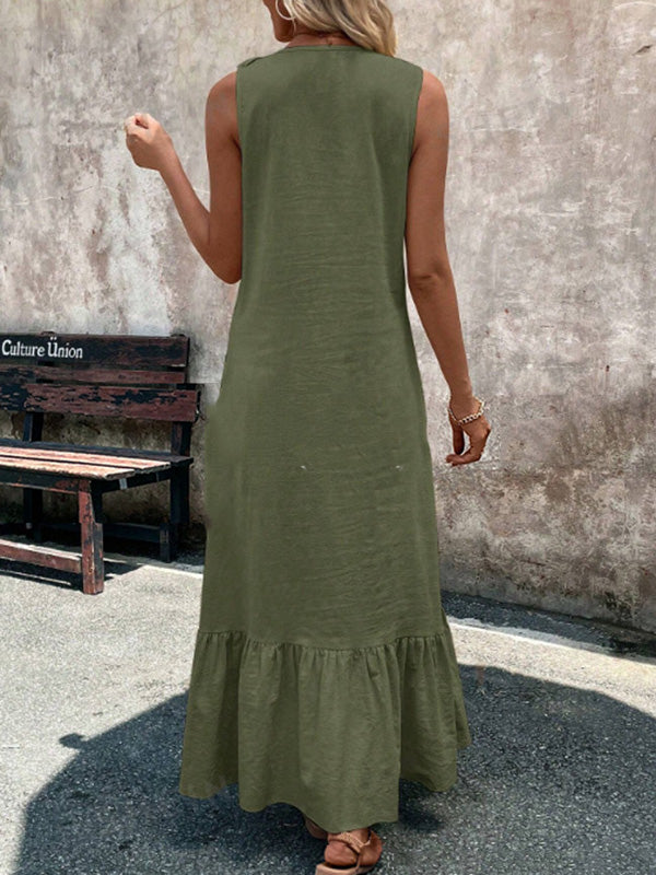 Alba™ | Abito Maxi A-Line con Balze