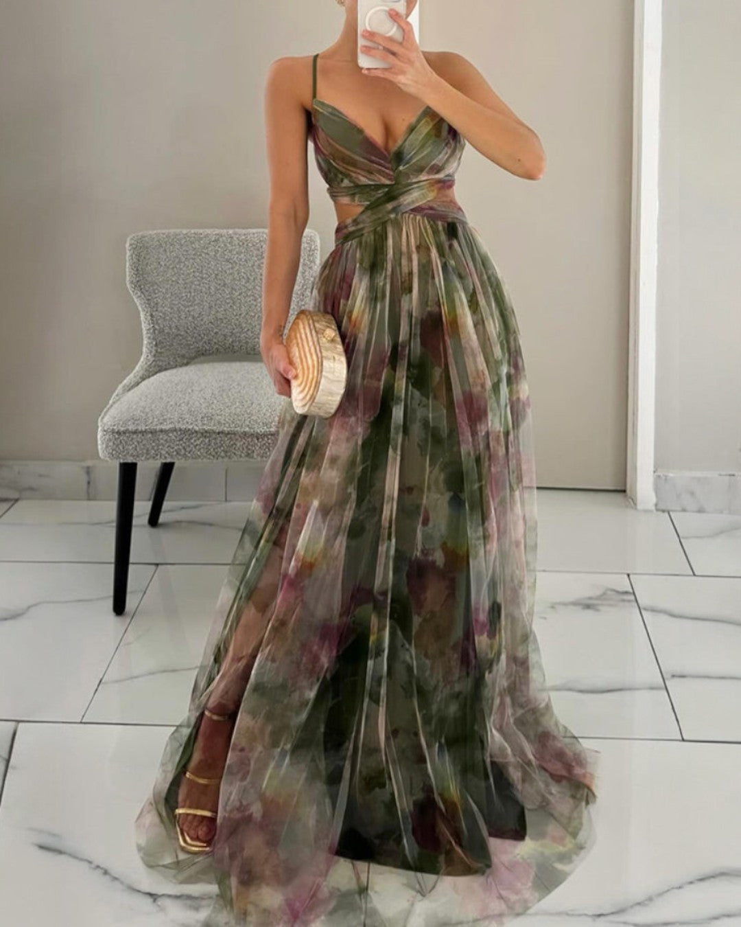 Caterina™ | Abito Maxi Floreale Elegante