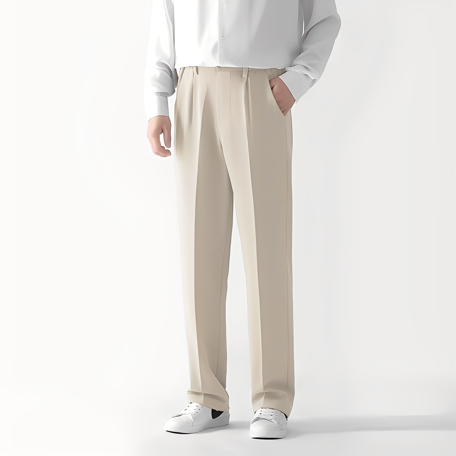 Dewey - Pantaloni drappeggiati a taglio casual per uomo