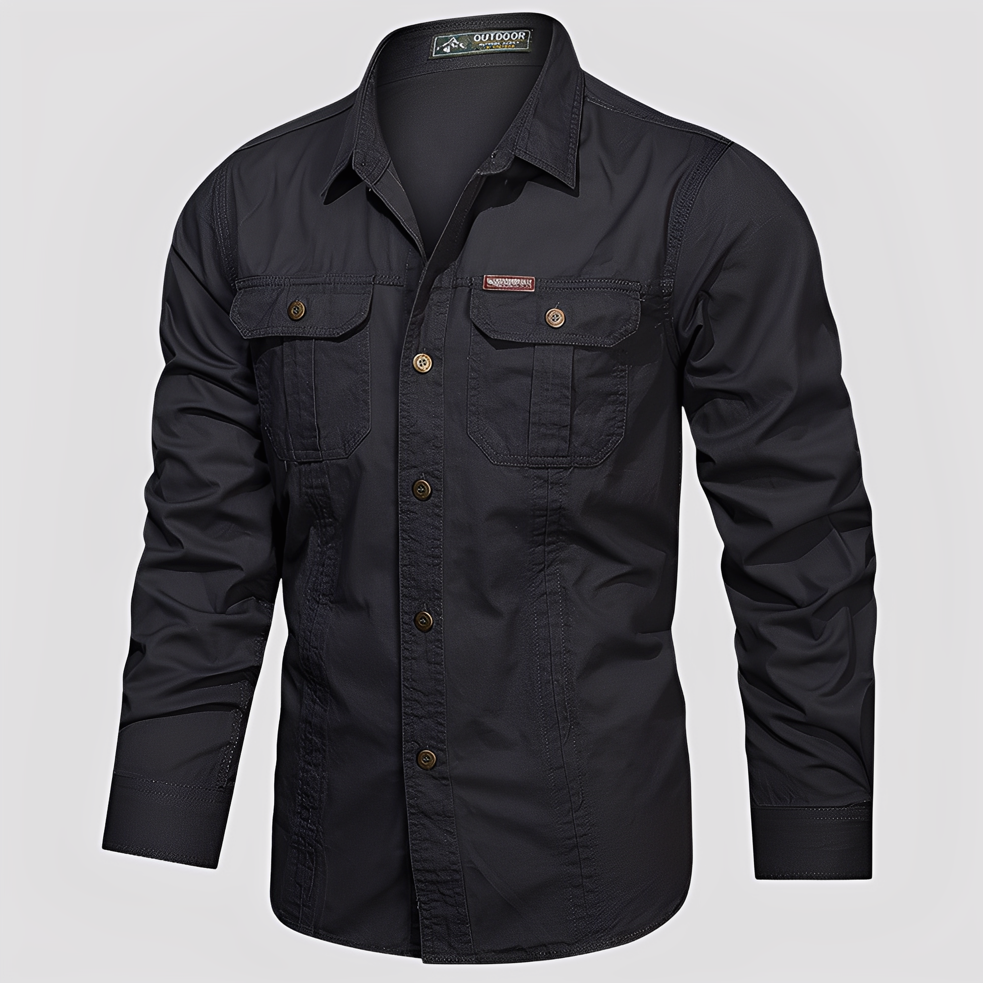 Ranulph - Camicia Cargo a Maniche Lunghe Casual per Uomo