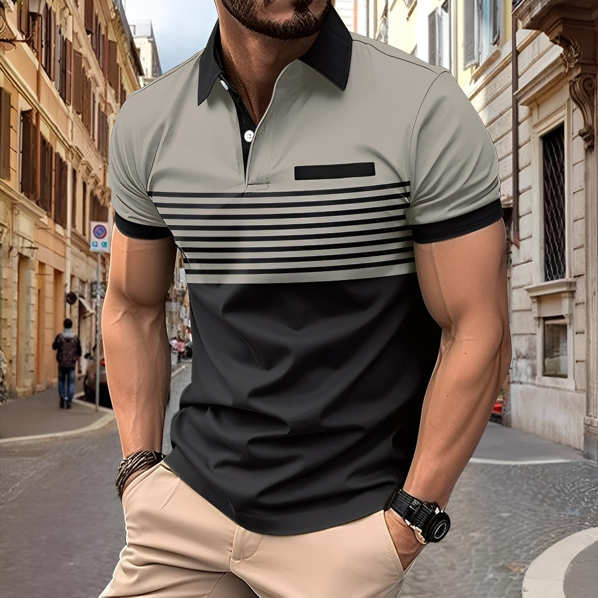 Derryl - Elegante maglietta a righe per uomo