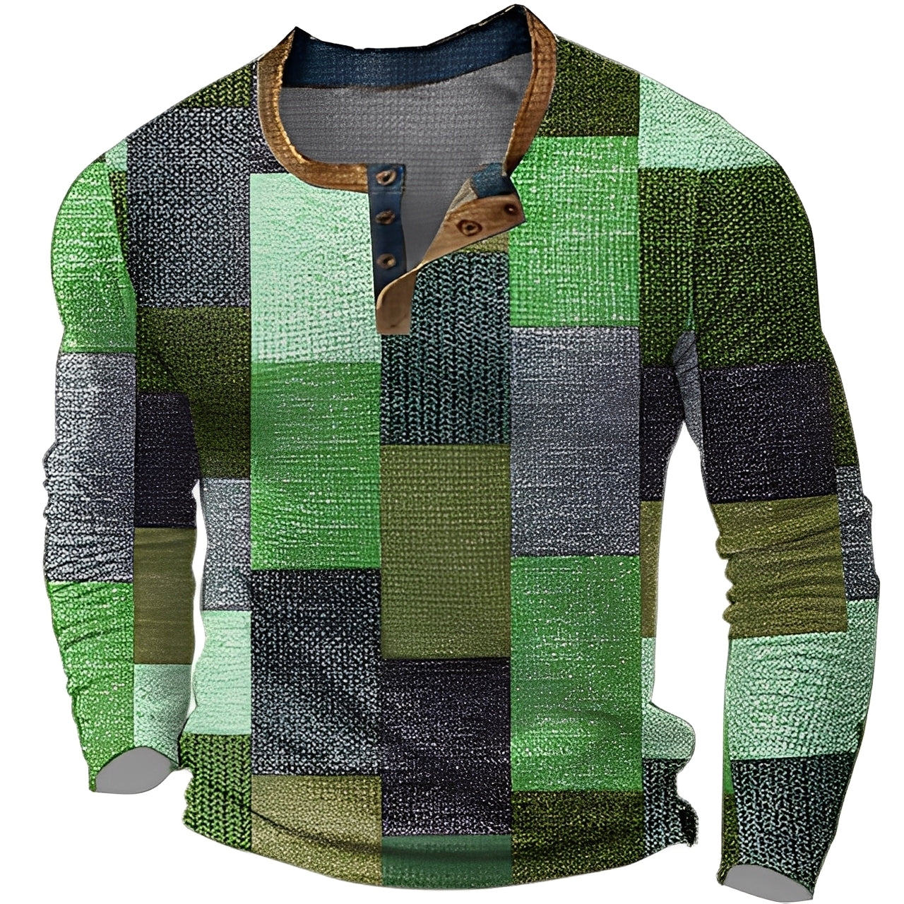 Brennan - Camicia casual stampata a maniche lunghe per uomo