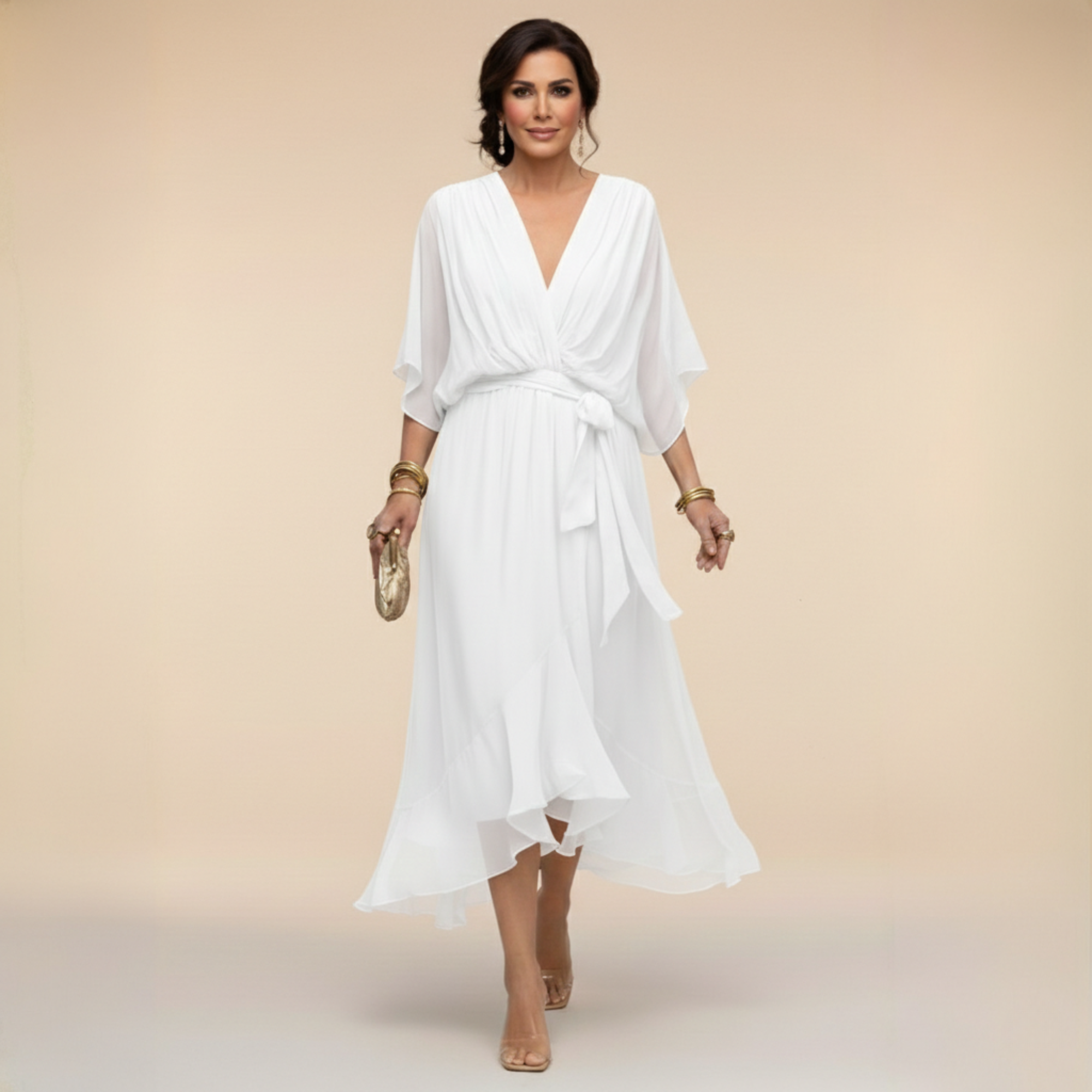 Serena™ | Abito fluido con scollo a V dall’eleganza eterea