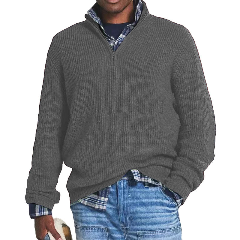 Charlton - Maglione casual in cashmere con zip per uomo
