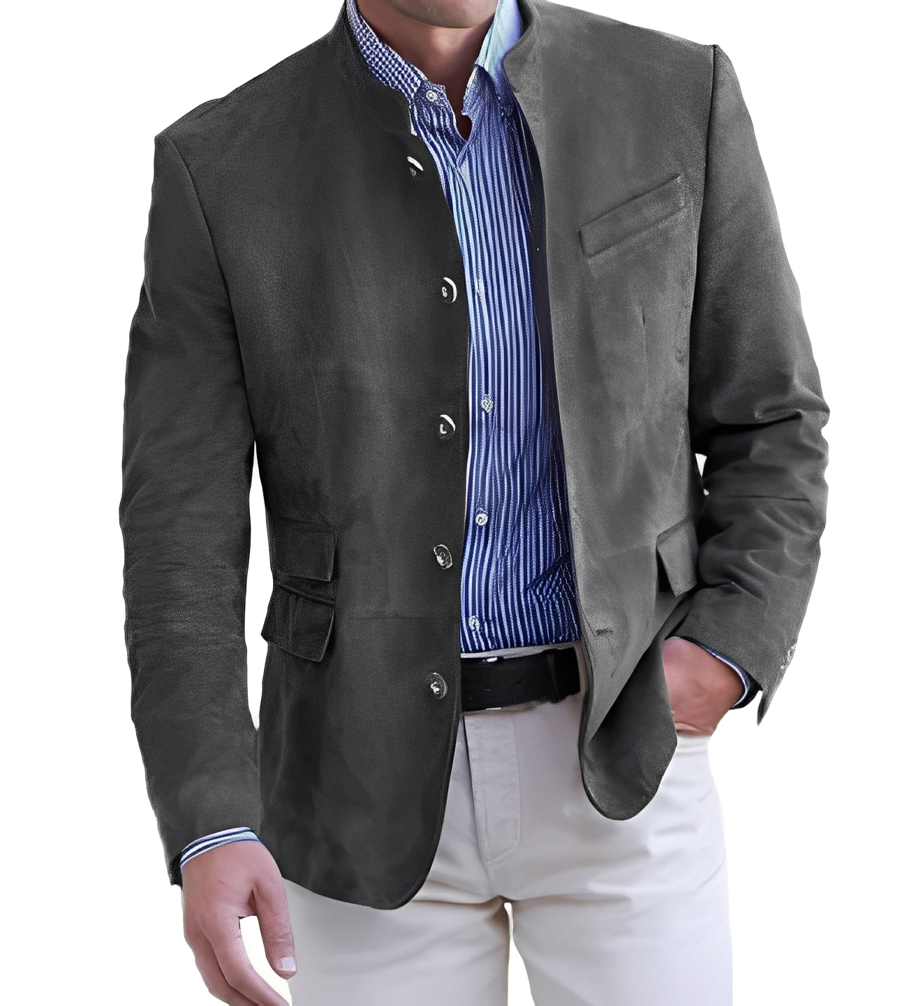 Geoffrey - Giacca casual con bottoni per uomo