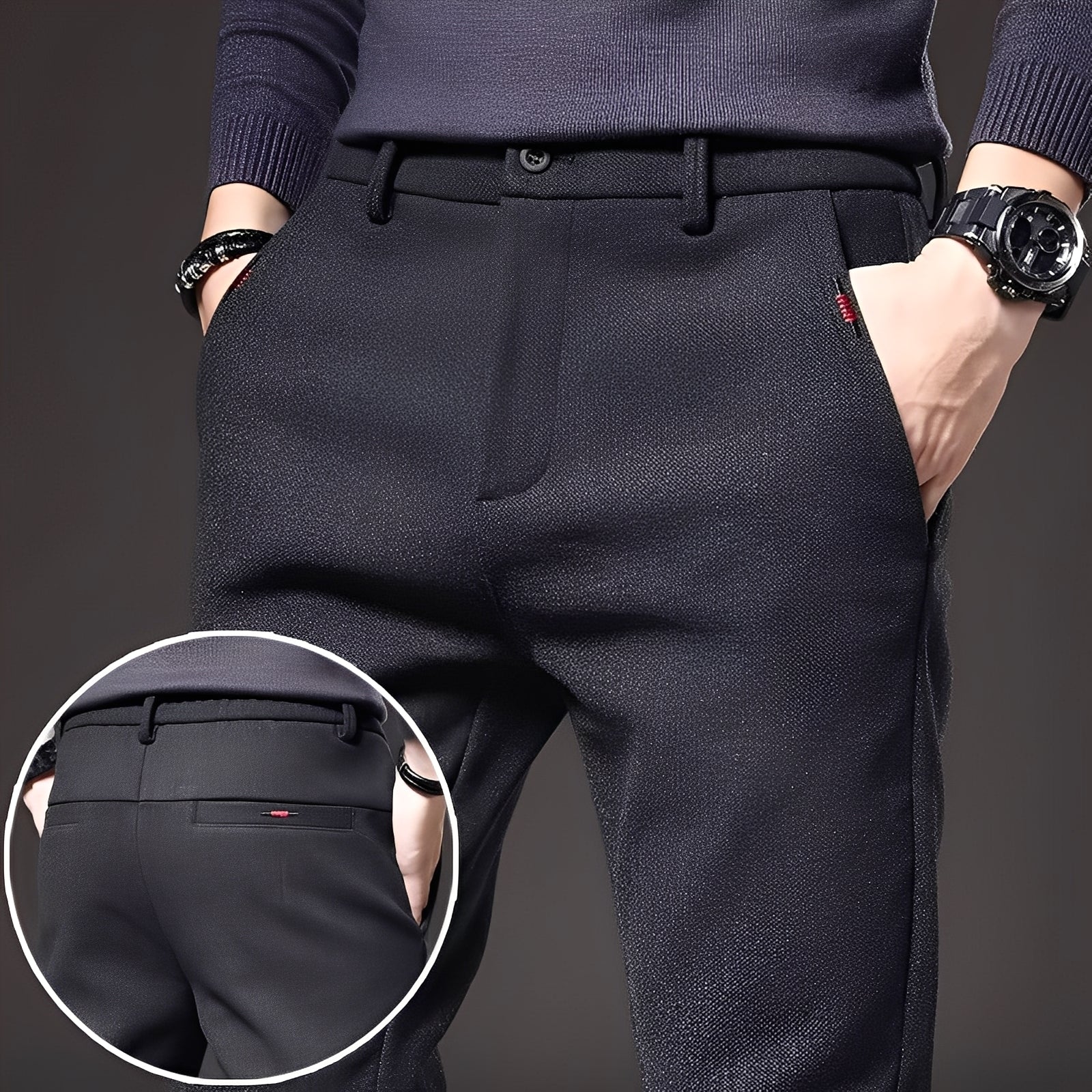 Roger - Pantaloni formali, taglio stretto per uomini