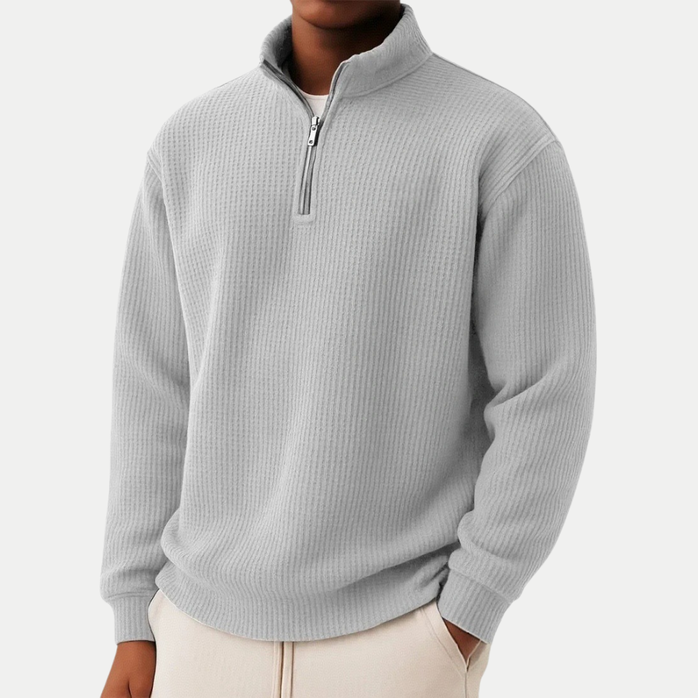 SILVORO | Maglione a Maglia Senza Tempo con Mezzo Zip