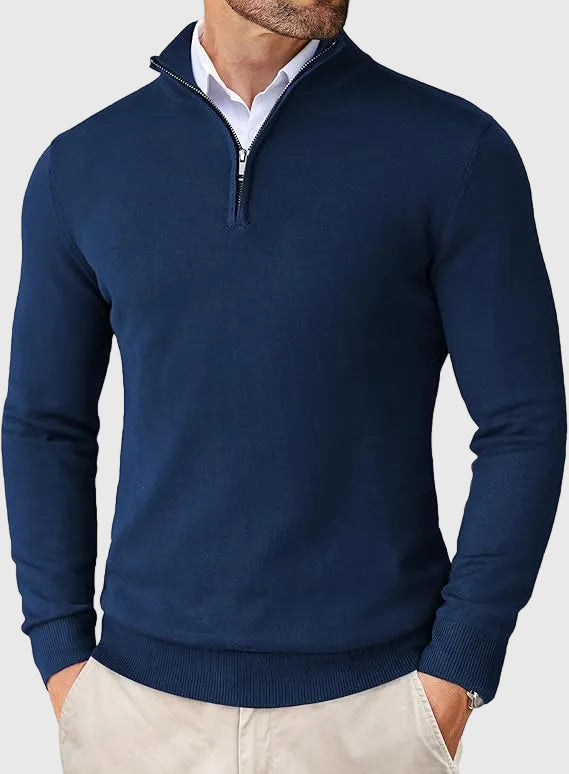 SILVORO | Maglione Elegante con Zip a Quarto