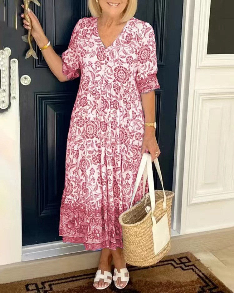 Keisha | Vestito floreale elegante con scollo a V
