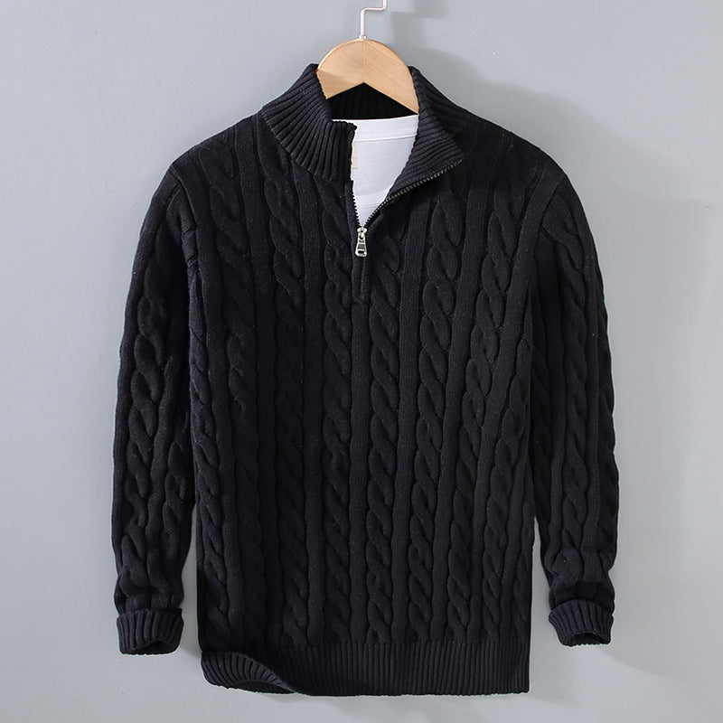 Jerald - Maglione casual con mezza zip per uomo