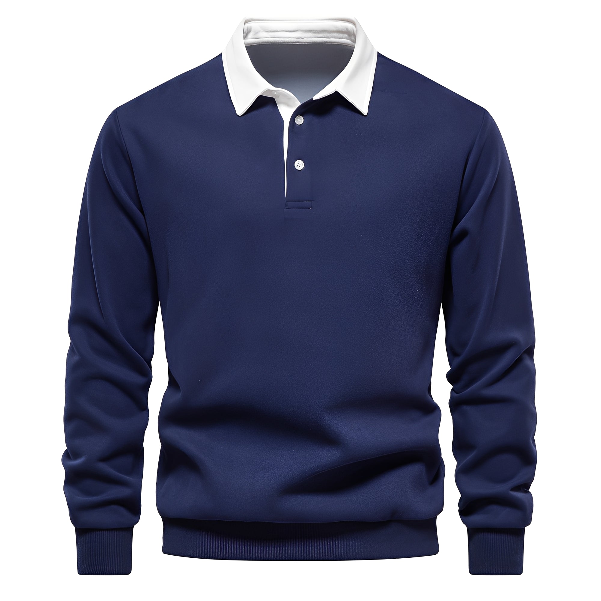 Shelton - Polo a maniche lunghe casual per uomo