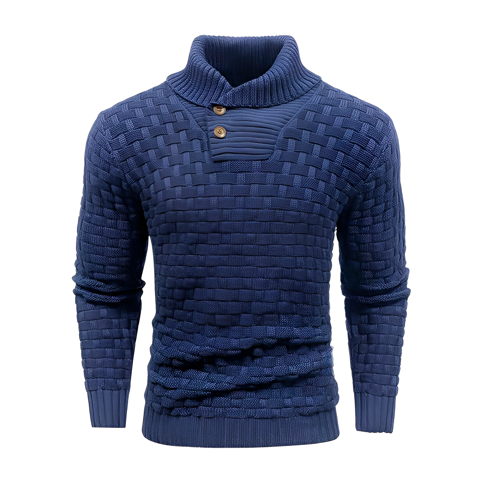 Branson - Maglione casual a maglia con collo alto per uomo