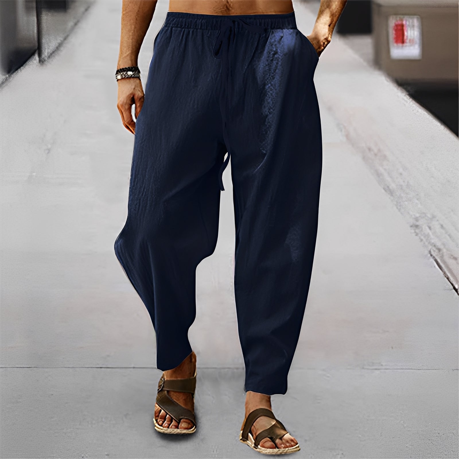 Jaxson - Leggeri Pantaloncini da Spiaggia in Lino per Uomo