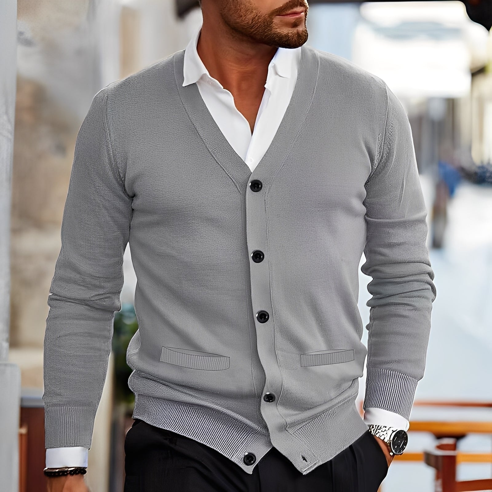 Terence - Maglione retro con tasche per uomini
