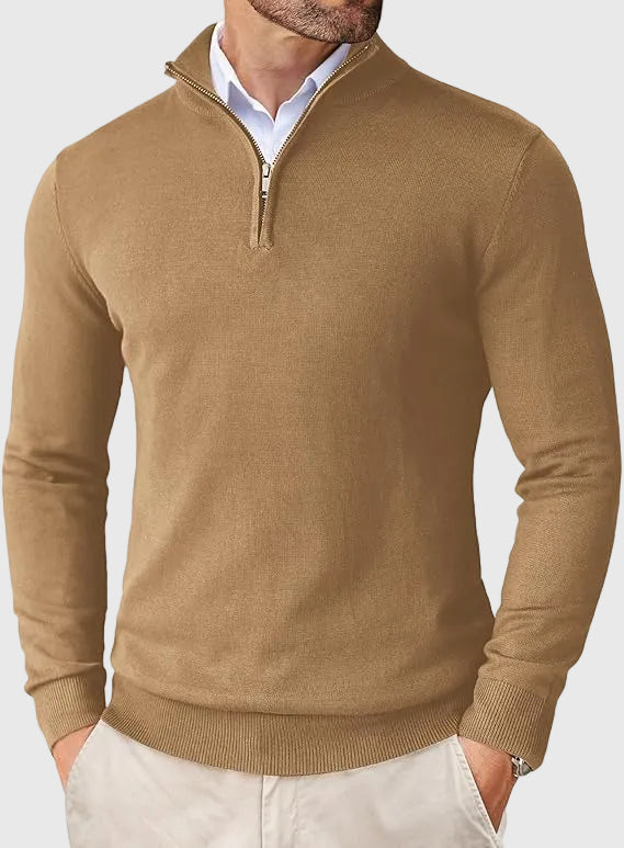 SILVORO | Maglione Elegante con Zip a Quarto