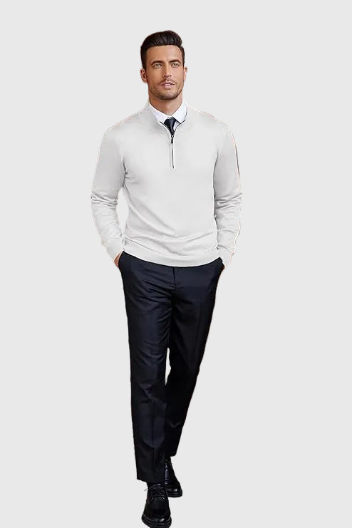 SILVORO | Maglione Elegante con Zip a Quarto