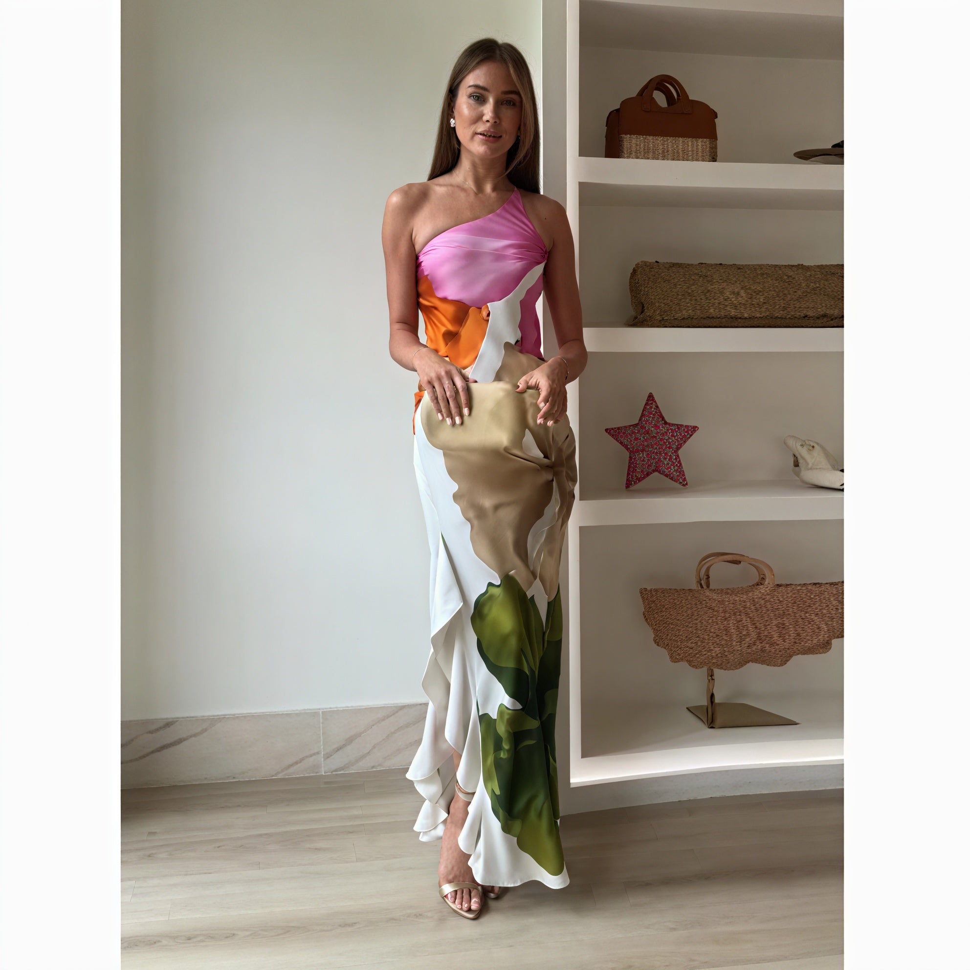 Abito Maxi Stampa Unica Monospalla – Scollo Halter