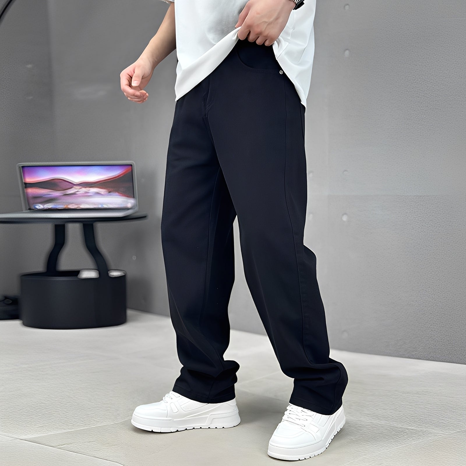 Wendell - Jeans eleganti con gamba larga per uomini
