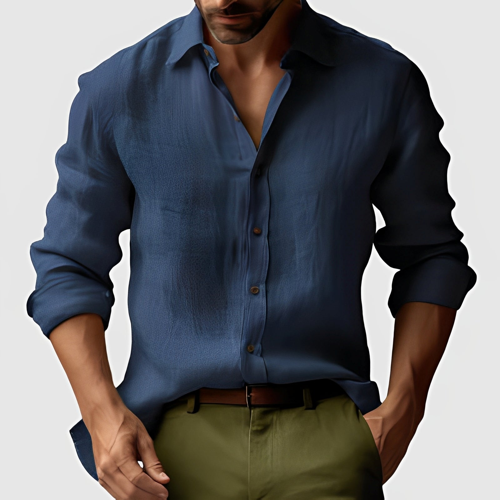 Emile - Classico, semplice camicia di lino per uomo