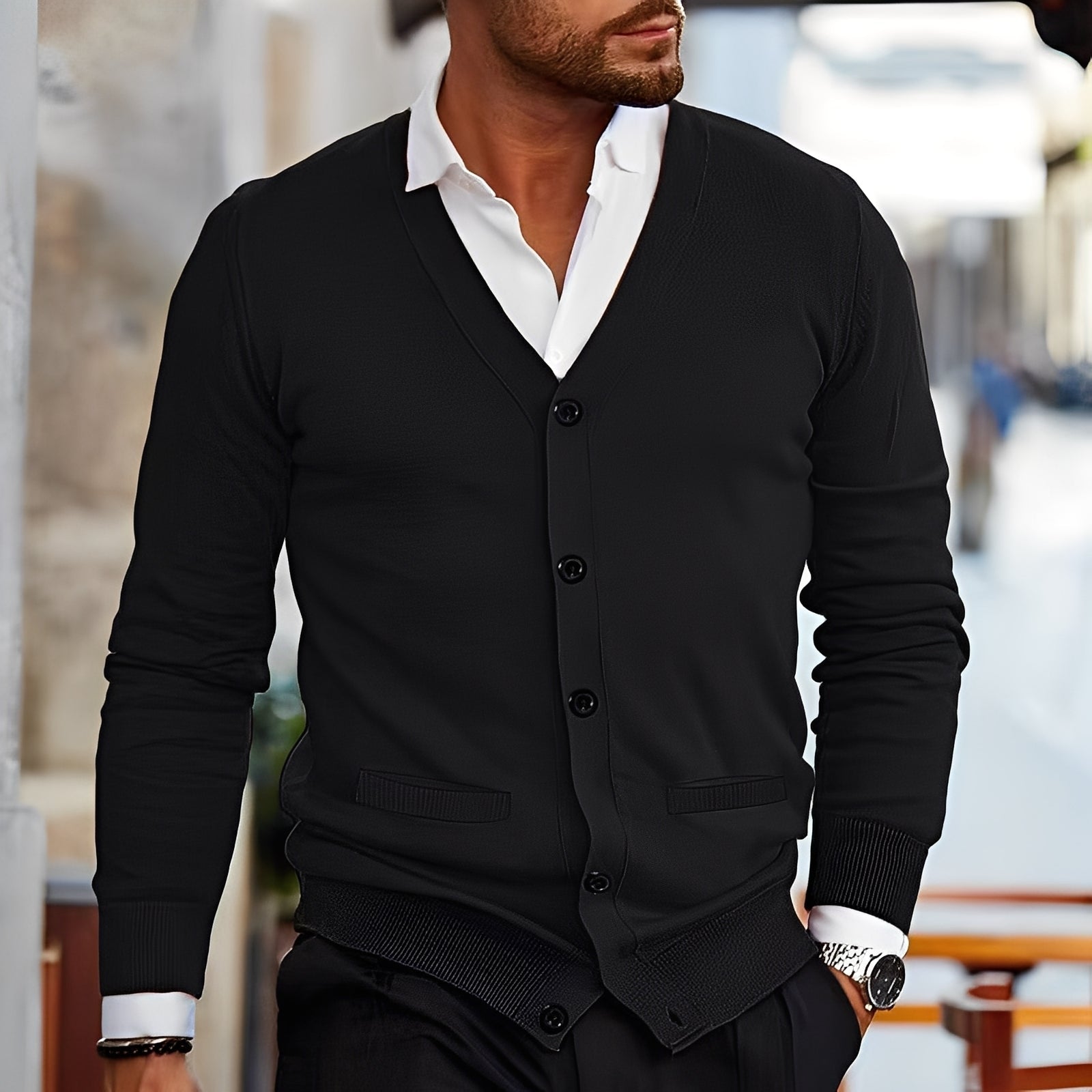 Terence - Maglione retro con tasche per uomini